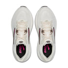 Brooks Ghost 18 women's running shoe in Coconut/Coffee/Fuchsia — top view