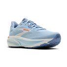Brooks Ghost 18 women's running shoe in Nantucket/Tigerlily/Coconut — angled view