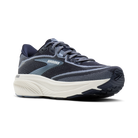 Brooks Ghost 18 women's running shoe in Navy/Rain Washed/Coconut — angled view