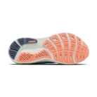 Brooks Ghost 18 women's running shoe in Star White/Cyber Peach/Grey — outsole view