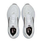 Brooks Ghost 18 women's running shoe in White/Black/Rose Gold — top view