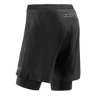 Men's CEP 2-in-1 Training Shorts. Black. Lateral/Rear view.