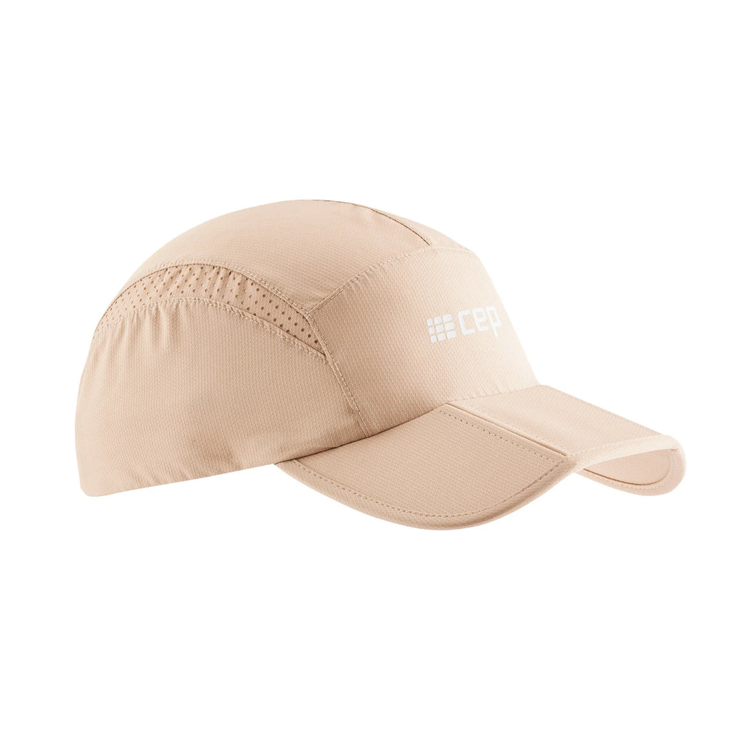 CEP Run Cap. Cream. Lateral view.