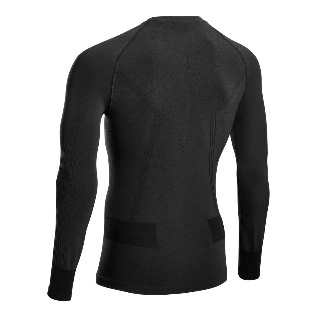 Men's CEP Ski Merino Baselayer. Black. Rear view.