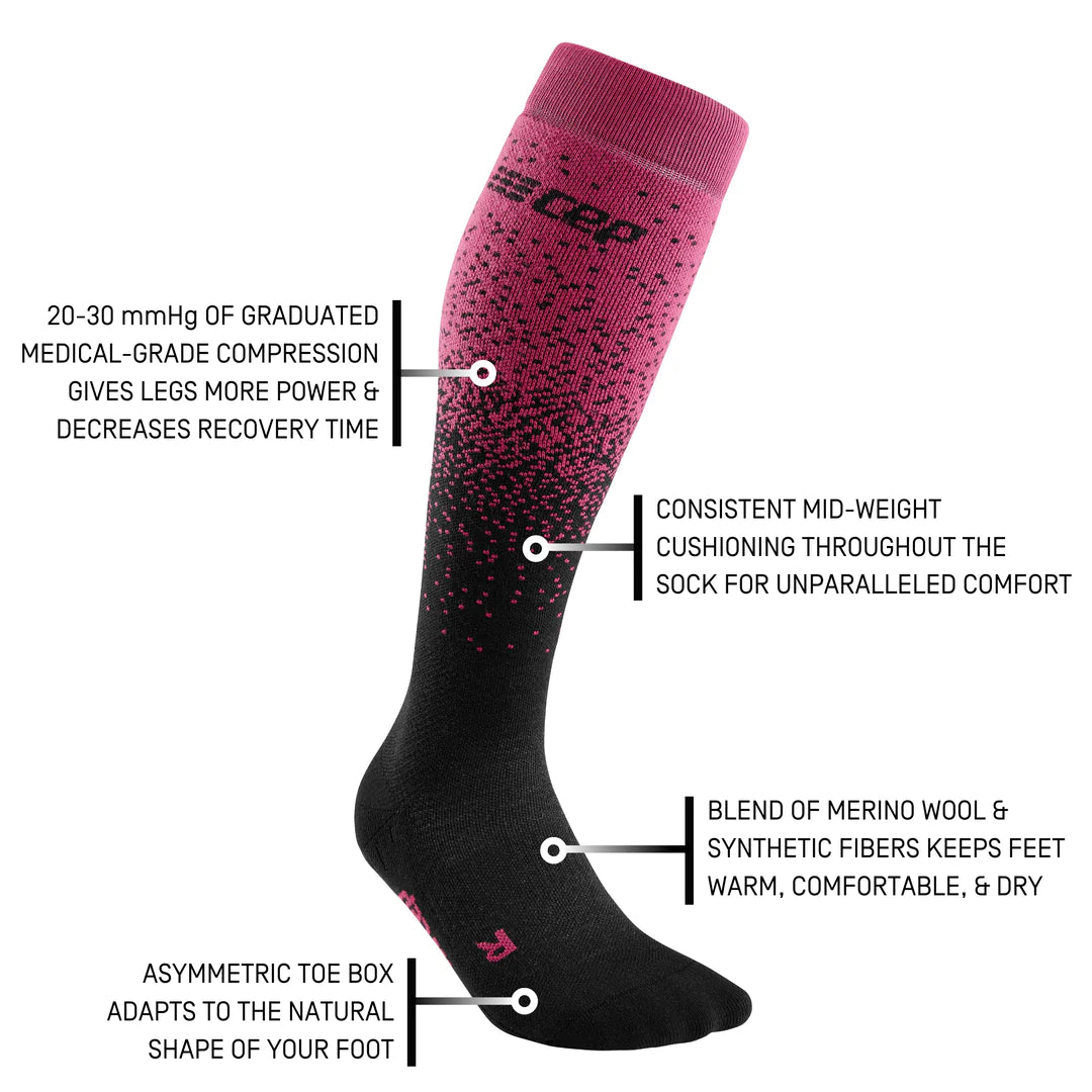 CEP Ski Snowfall Compression Socks Women's Black/Purple product image