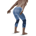 Men's CEP Ski Touring Tights. Blue. Rear/Lateral view.