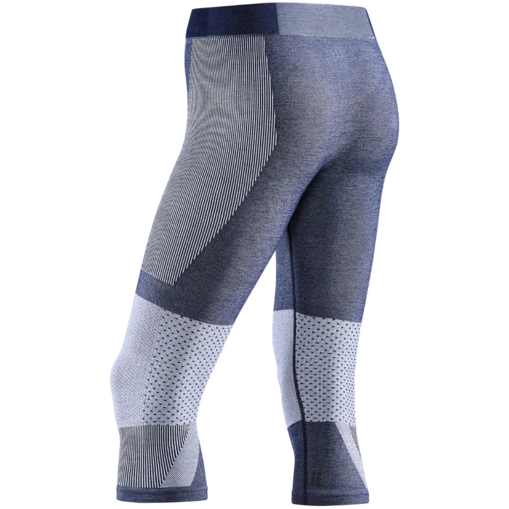 Men's CEP Ski Touring Tights. Blue. Rear view.