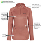 CEP Women's Cold Weather Quarter Zip Dusty Rose