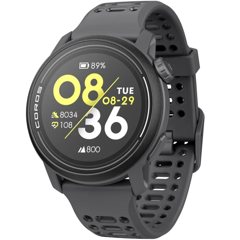 COROS PACE 3 GPS sports watch in Black with silicone band front view