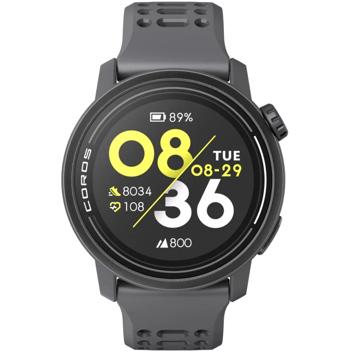 COROS PACE 3 GPS sports watch in Black with silicone band front view