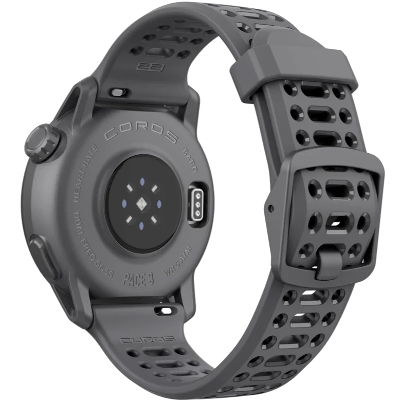 COROS PACE 3 GPS sports watch in Black rear angled view