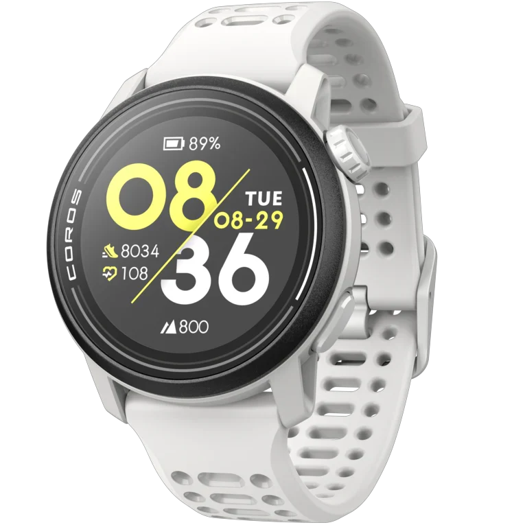 COROS PACE 3 GPS sports watch in White with silicone band front view