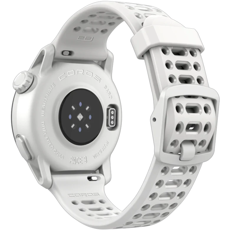 COROS PACE 3 GPS sports watch in White rear angled view