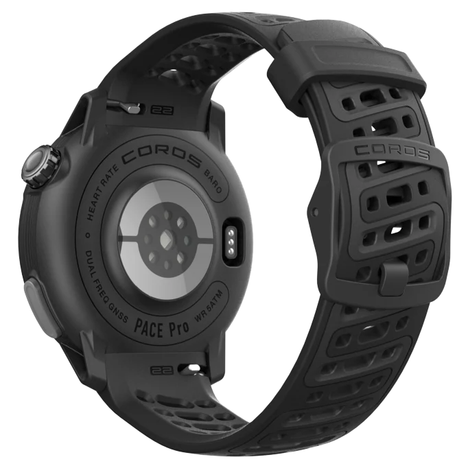 Coros Pace Pro. Black. Side/Rear view.