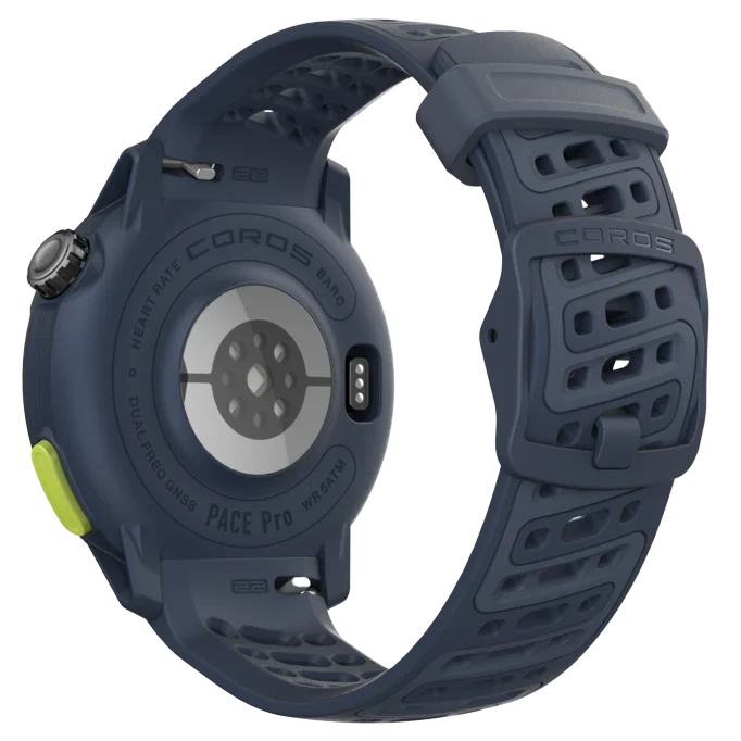 COROS PACE Pro GPS sports watch in Blue rear angled view
