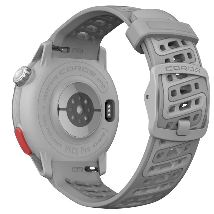 COROS PACE Pro GPS sports watch in Grey rear angled view