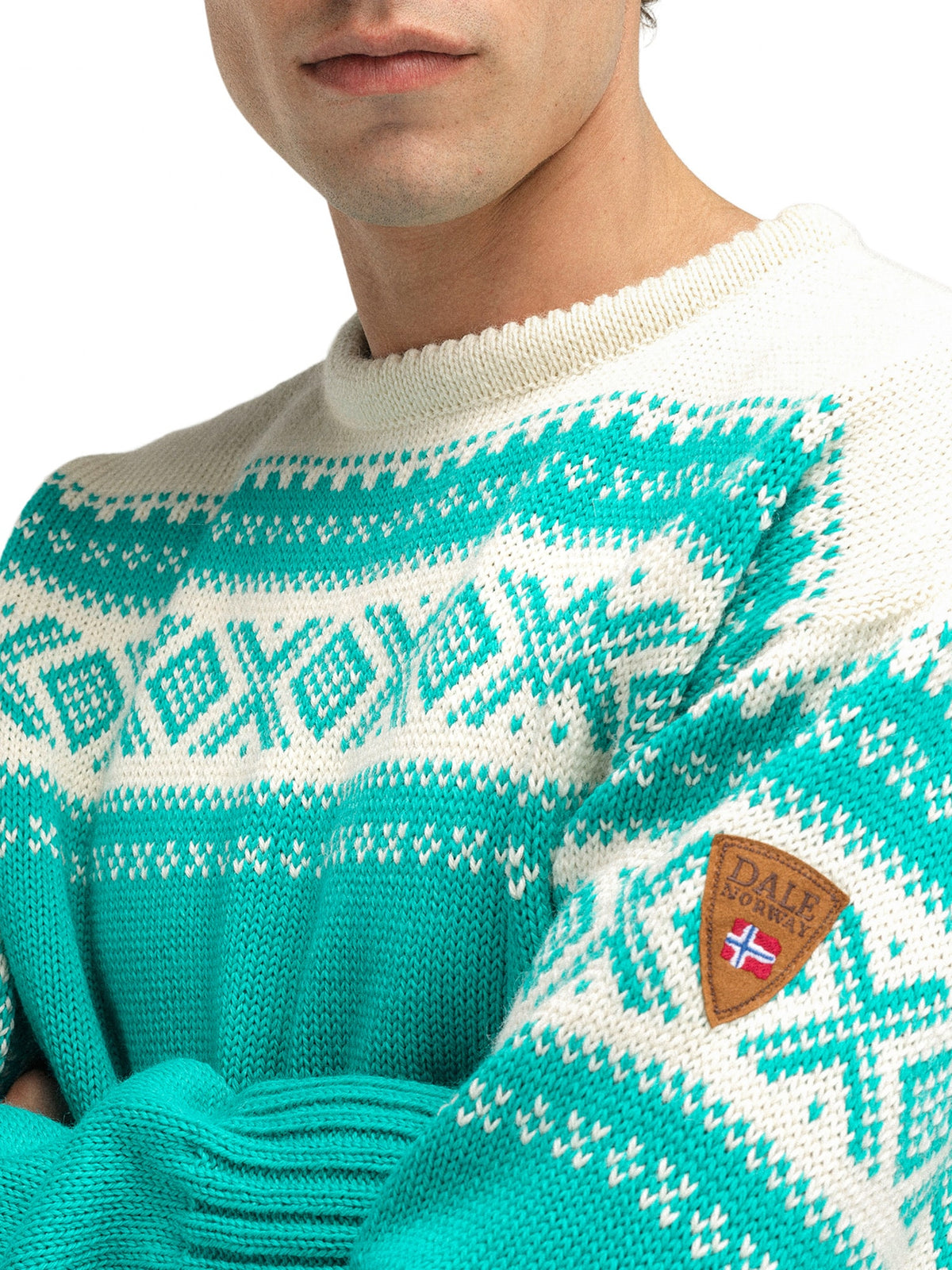 Dale of Norway Cortina 1956 Sweater Unisex in Peacock/Off White