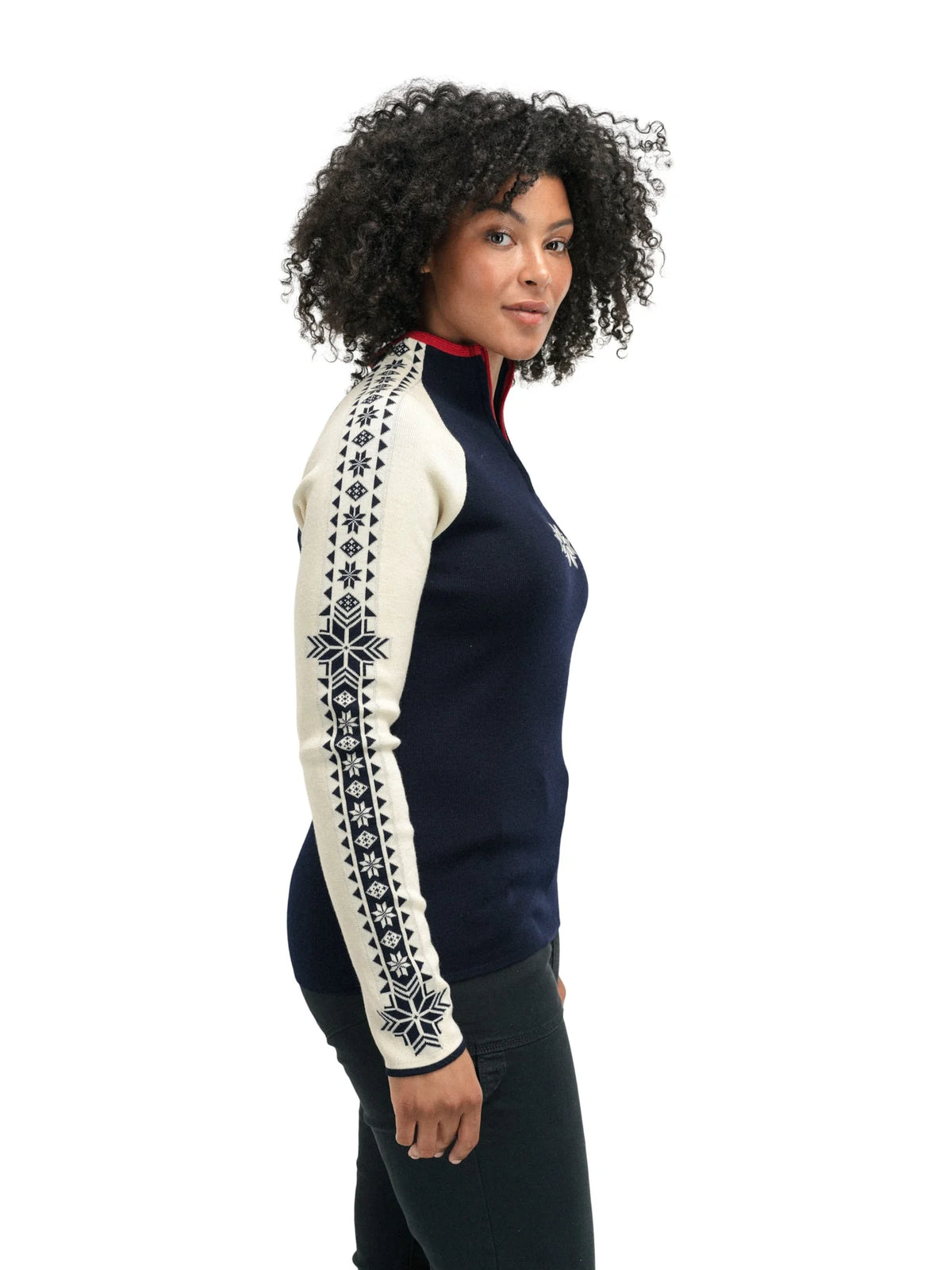 Dale of Norway Geilo Sweater Women's in Navy/Off White/Raspberry product view