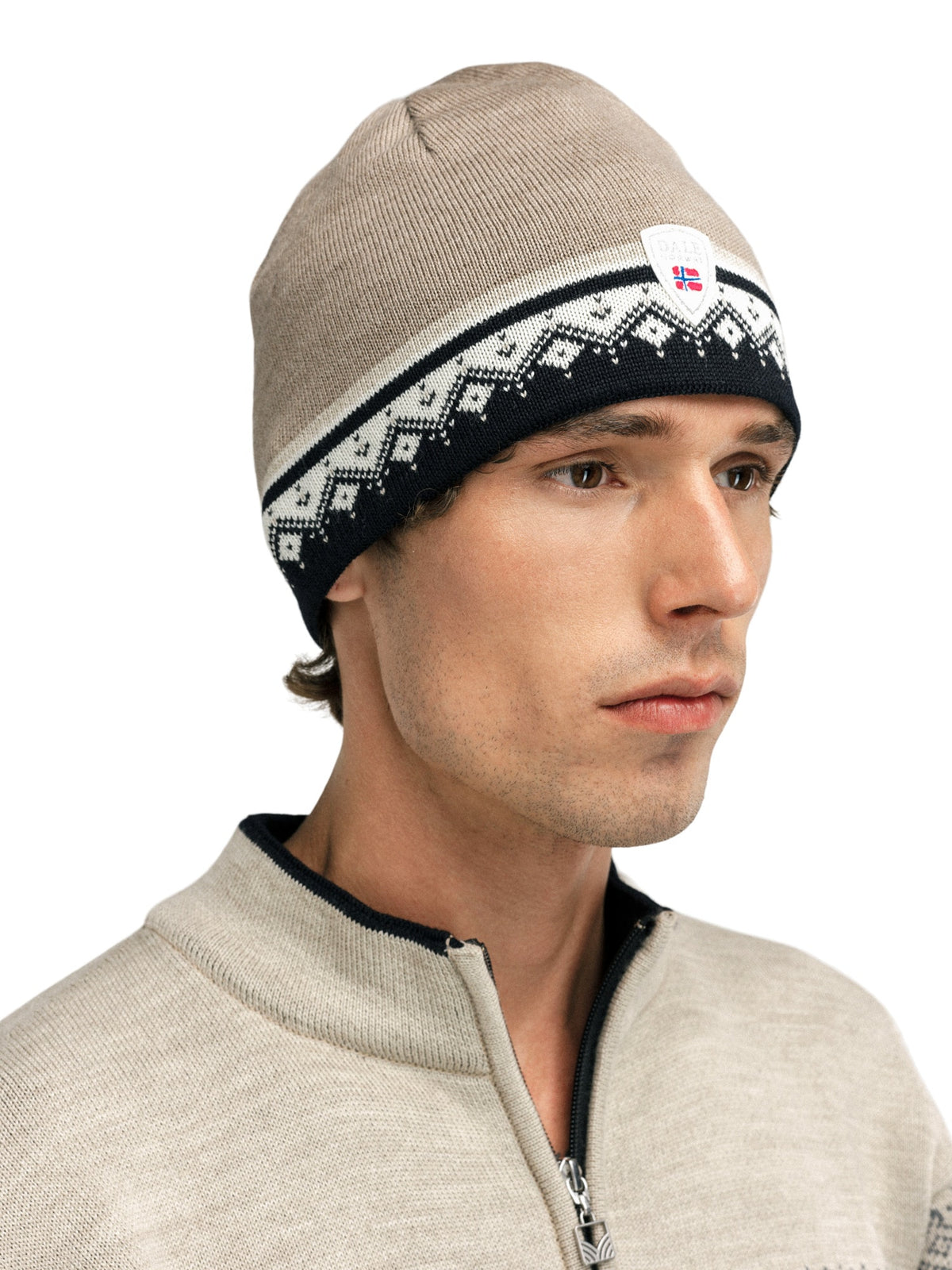 Dale of Norway Moritz Hat Unisex in Mountainstone/Off White/Black product view