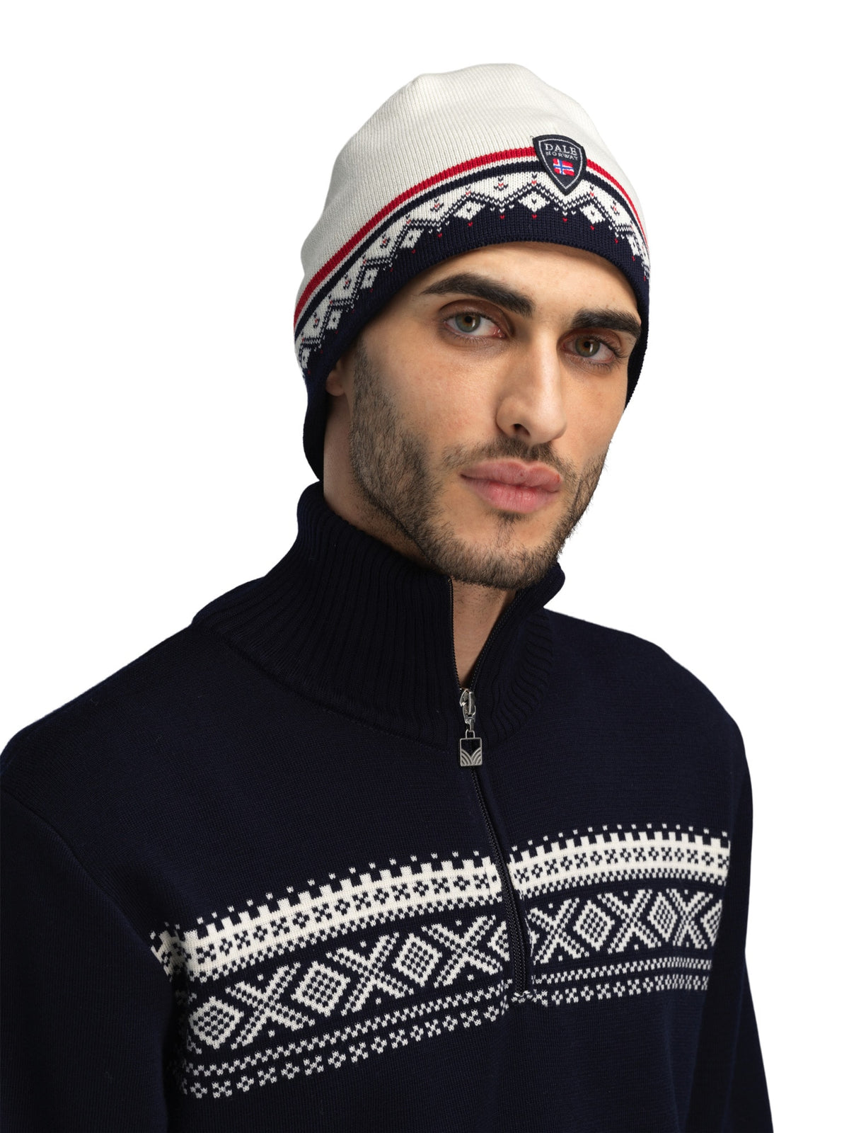 Dale of Norway Moritz Hat Unisex in Navy/Off White/Raspberry product view