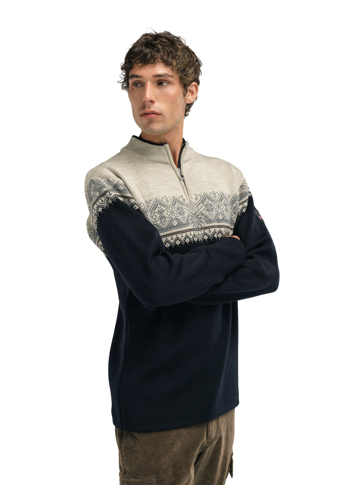 Dale of Norway Moritz Sweater Men's in Black/Sandstone product view