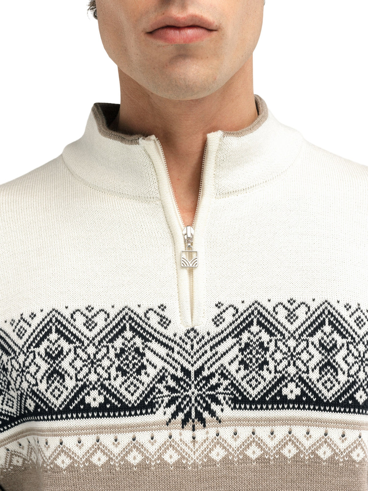 Dale of Norway Moritz Sweater Men's in Mountainstone/Off White/Black product view