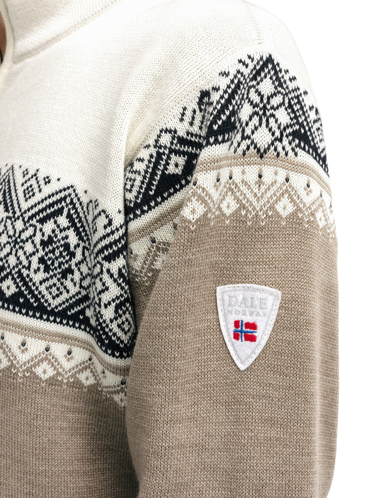 Dale of Norway Moritz Sweater Men's in Mountainstone/Off White/Black product view