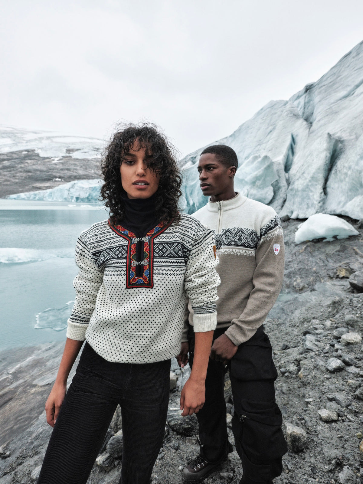 Dale of Norway Moritz Sweater Men's in Mountainstone/Off White/Black product view