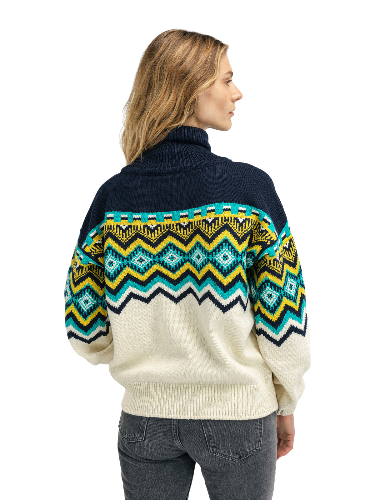 Dale of Norway Randaberg Sweater Women's in Off White/Navy/Peacock