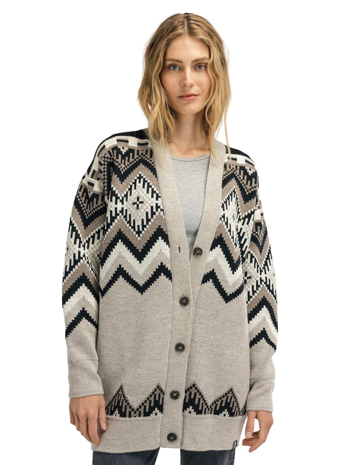 Dale of Norway Skala Cardigan Women's Sand/Black/Off White