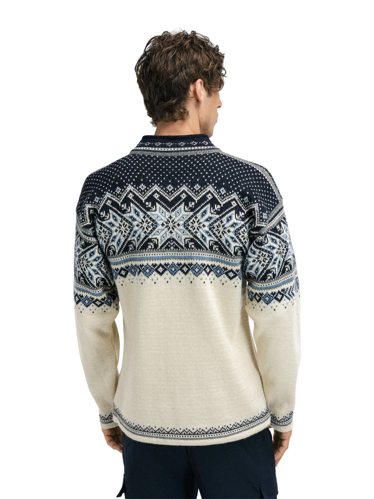 Dale of Norway Vail Sweater Unisex in Off White/Navy/Blue Shadow product view