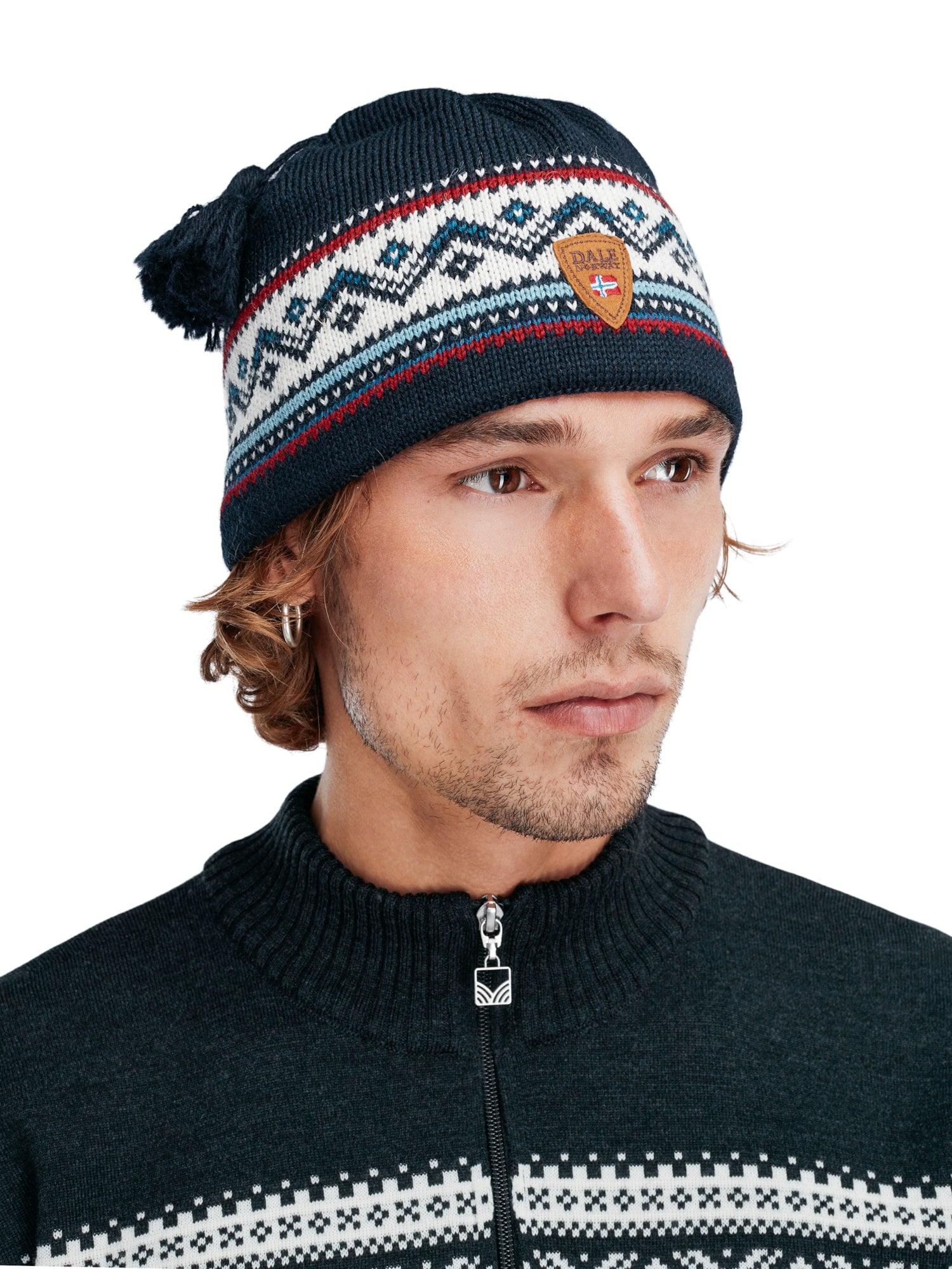 Cappello Unisex Dale Of Norway Garmisch: 100% Lana Merino Lavabile In Lavatrice, Bianco - 2