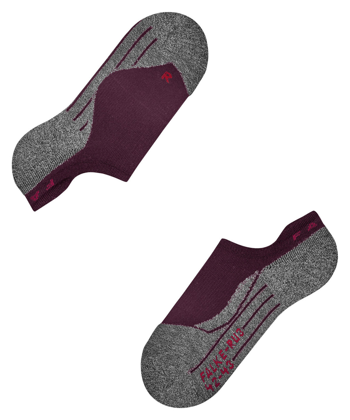 Falke RU3 women's running socks in Dark Mauve - product view 4