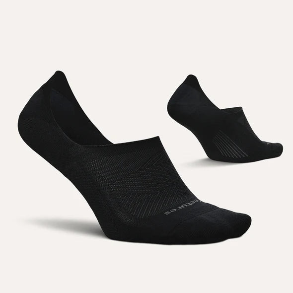 Feetures Elite Light Cushion Invisible Socks. Black