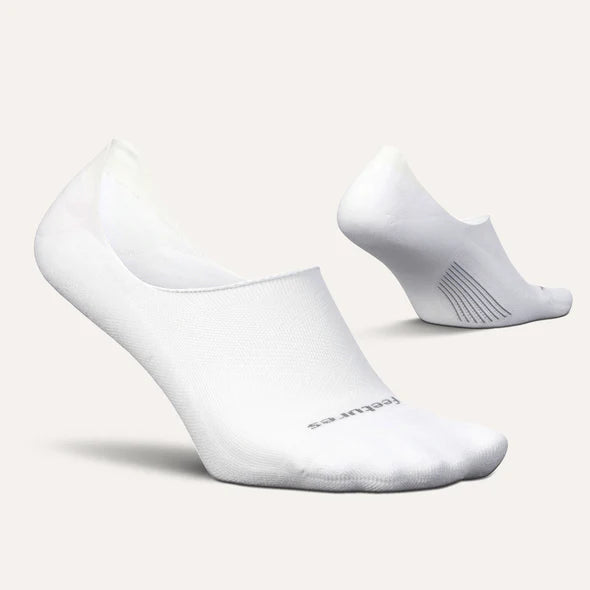 Feetures Elite Light Cushion Invisible Socks. White.