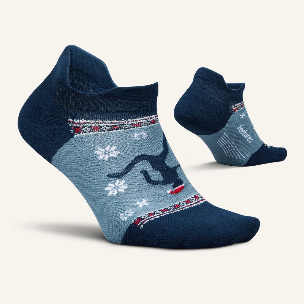 Feetures Elite Light Cushion no show. Christmas/Blue