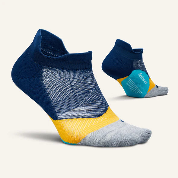 Feetures Elite Light Cushion no show. Dark Blue/Yellow/Grey
