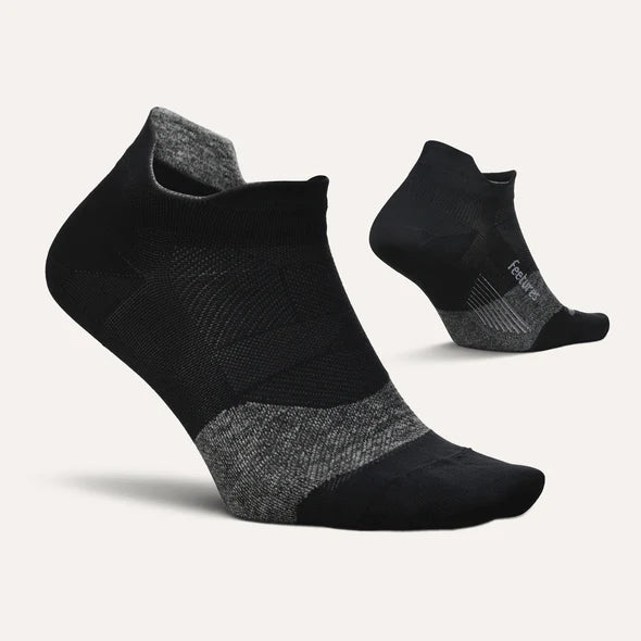 Unisex Feetures Ultra Light Cushion. No Show Tab. Black