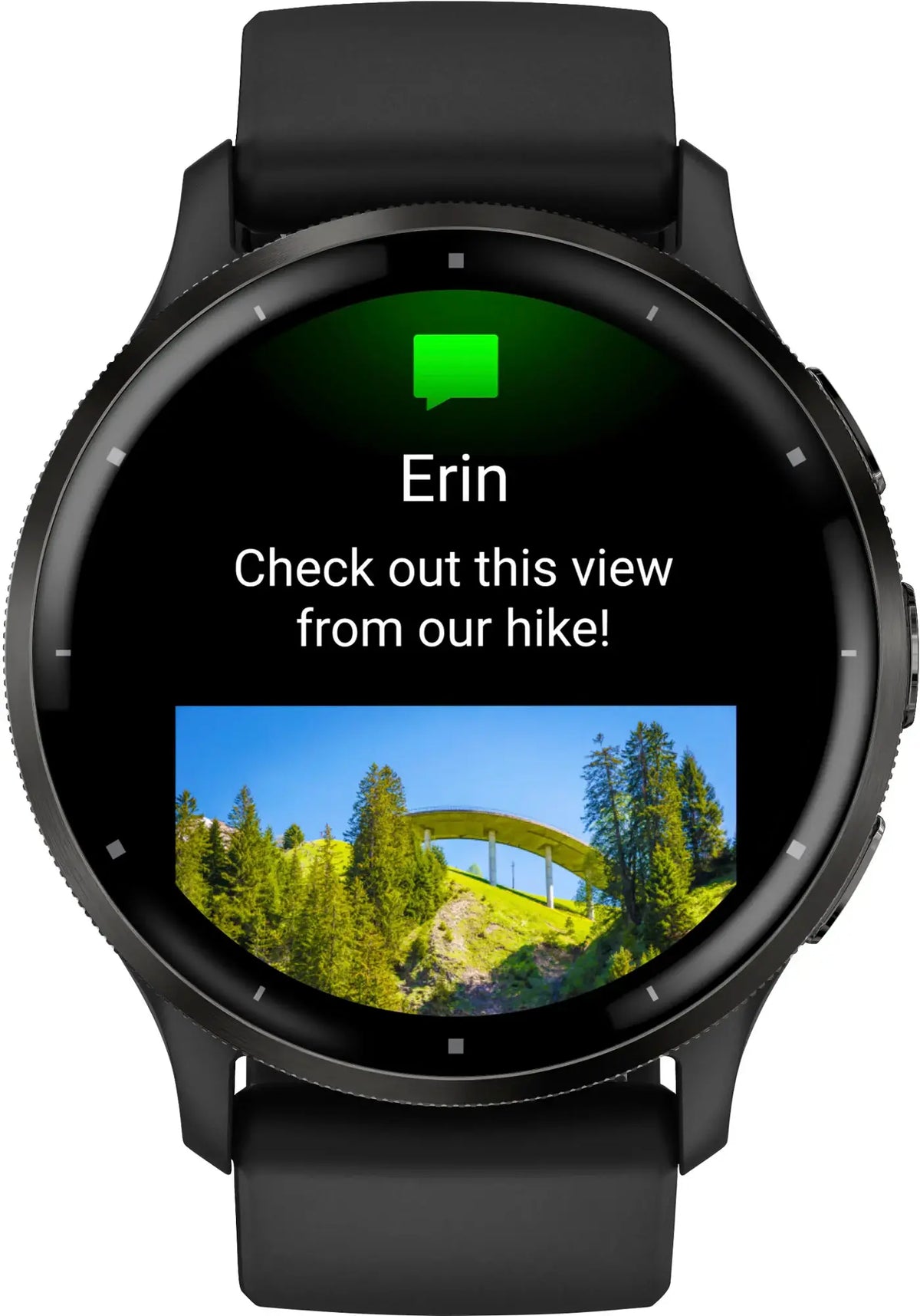 Garmin Venue 3. Black. Front view.