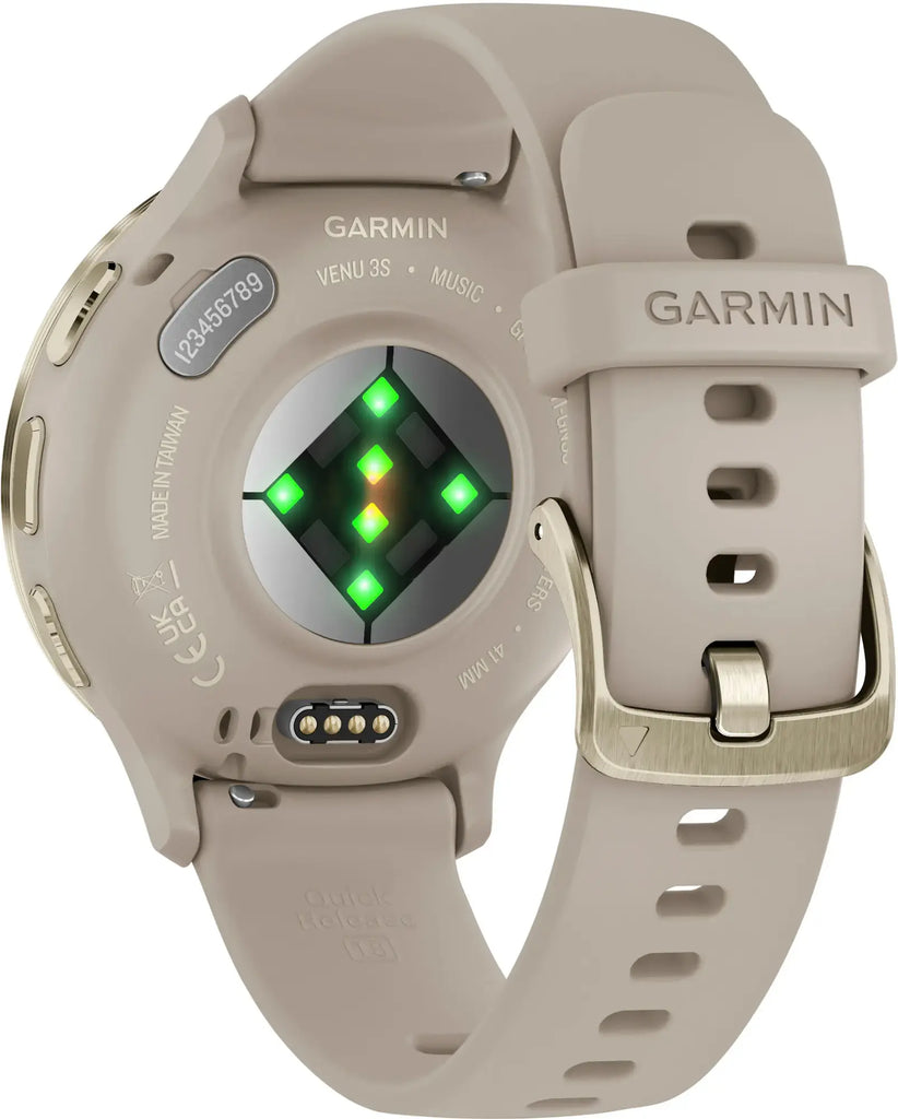 Garmin Venue 3. Beige. Rear/Lateral view.