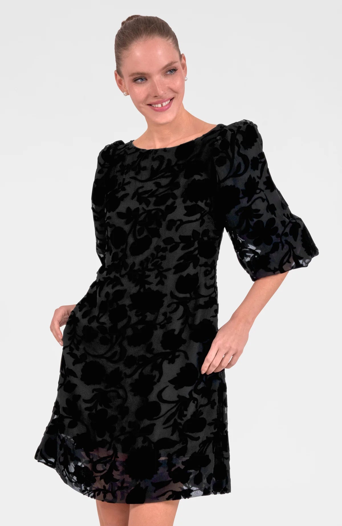 Champs Bubble Dress - Floral Burnout Black / M Champs Bubble Dress - Floral Burnout Black / M
