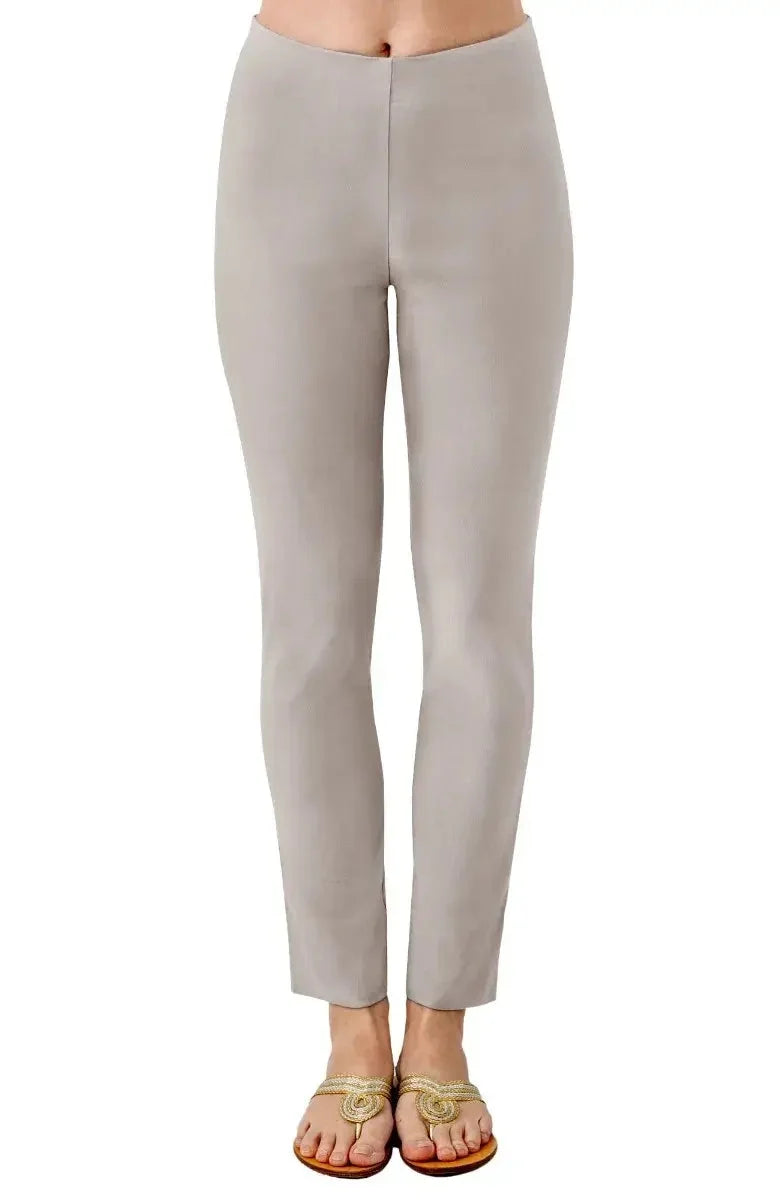 Gretchen Scott GripeLess Pull On Pant women's Light Grey solid front view