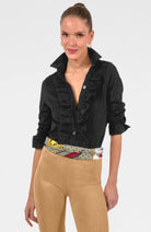 Gretchen Scott Ruffle Rumble Blouse Women's Black