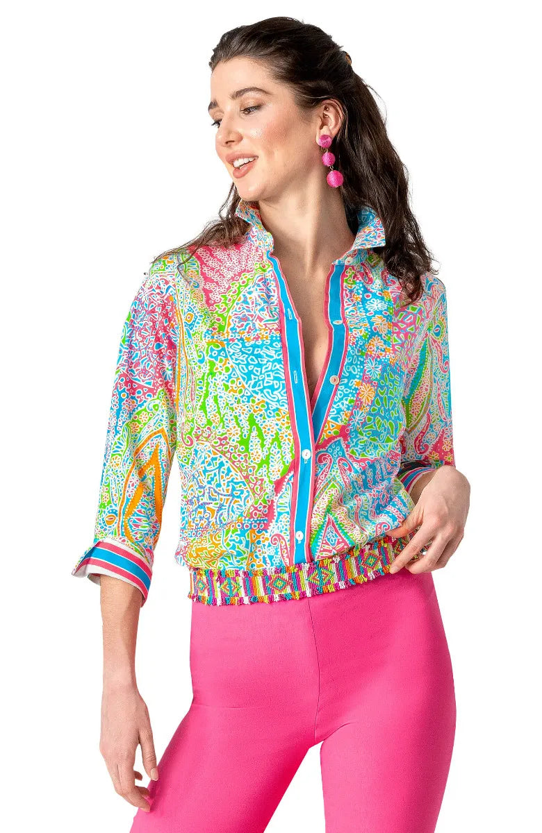 Gretchen Scott Cotton Boyfriend Shirt Women's Brights Grand Bazaar