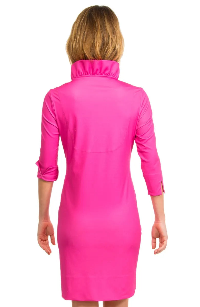 gretchen scott pink ruffle neck dress Gretchen Scott Designs | Dresses | Gretchen Scott Ruffleneck 34 Sleeve Dress Grand Bazaar Blue M