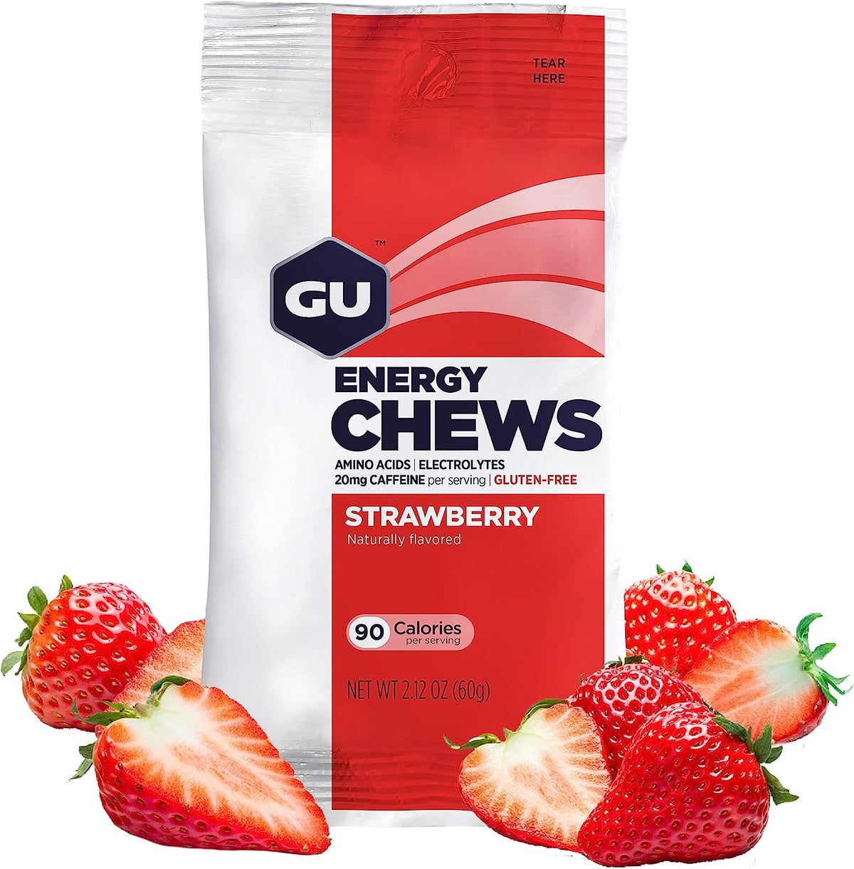 GU Energy Chews. Strawberry.