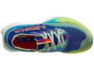 Unisex Hoka Cielo X1. Blue/Green upper. White midsole. Top view.