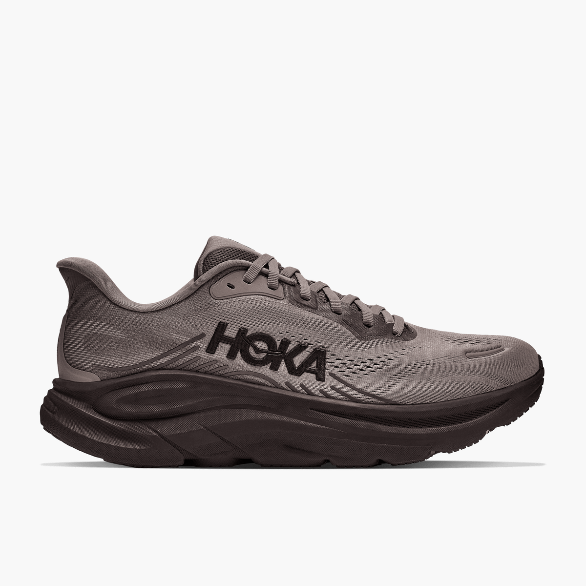 Men's HOKA Clifton 11 in Boulder Grey/Pebble Grey – lateral view