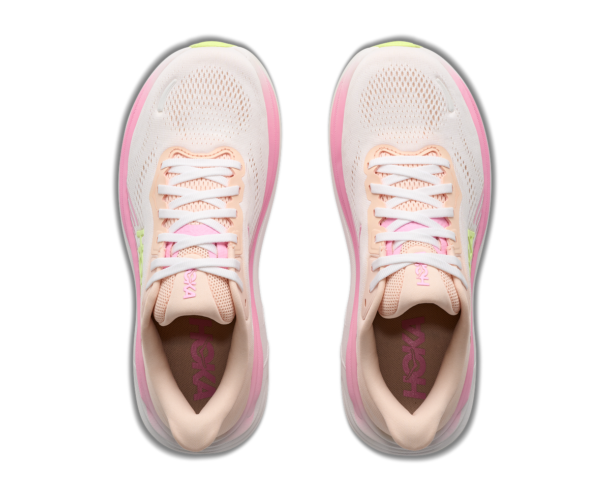 Women's HOKA Clifton 11 in Tangerine Glow/White – medial view