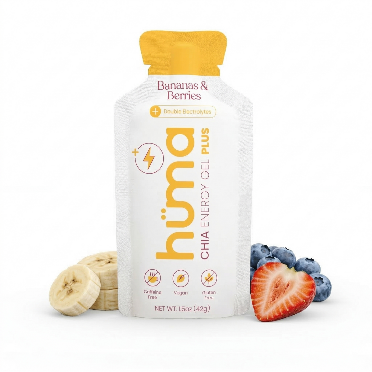 HUMA Chia Energy Gel PLUS Banana and Berries flavor